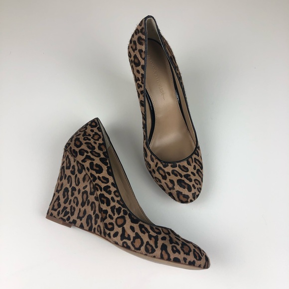 Banana Republic Shoes - Banana Republic leopard calf hair leather wedge 10